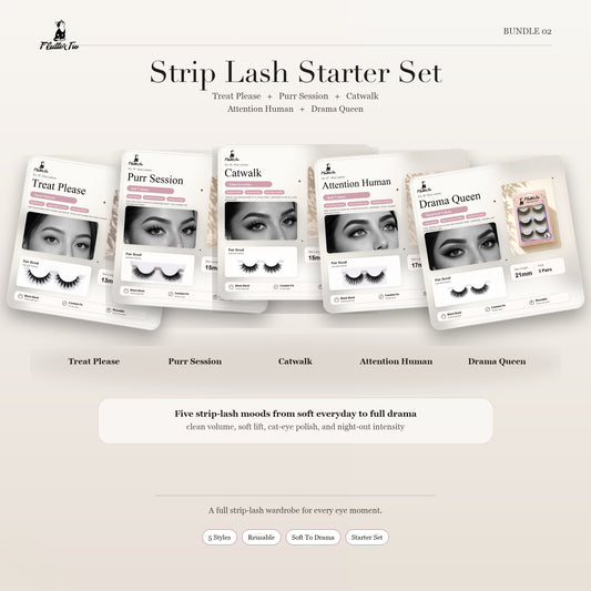 Strip Lash Starter Trio lash starter bundle product packaging by Flutter Fu