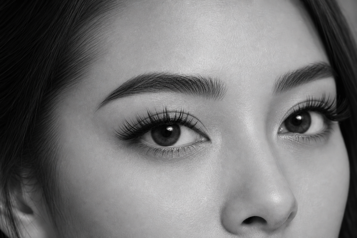 Bird Watching strip lashes open-eye try-on result by Flutter Fu