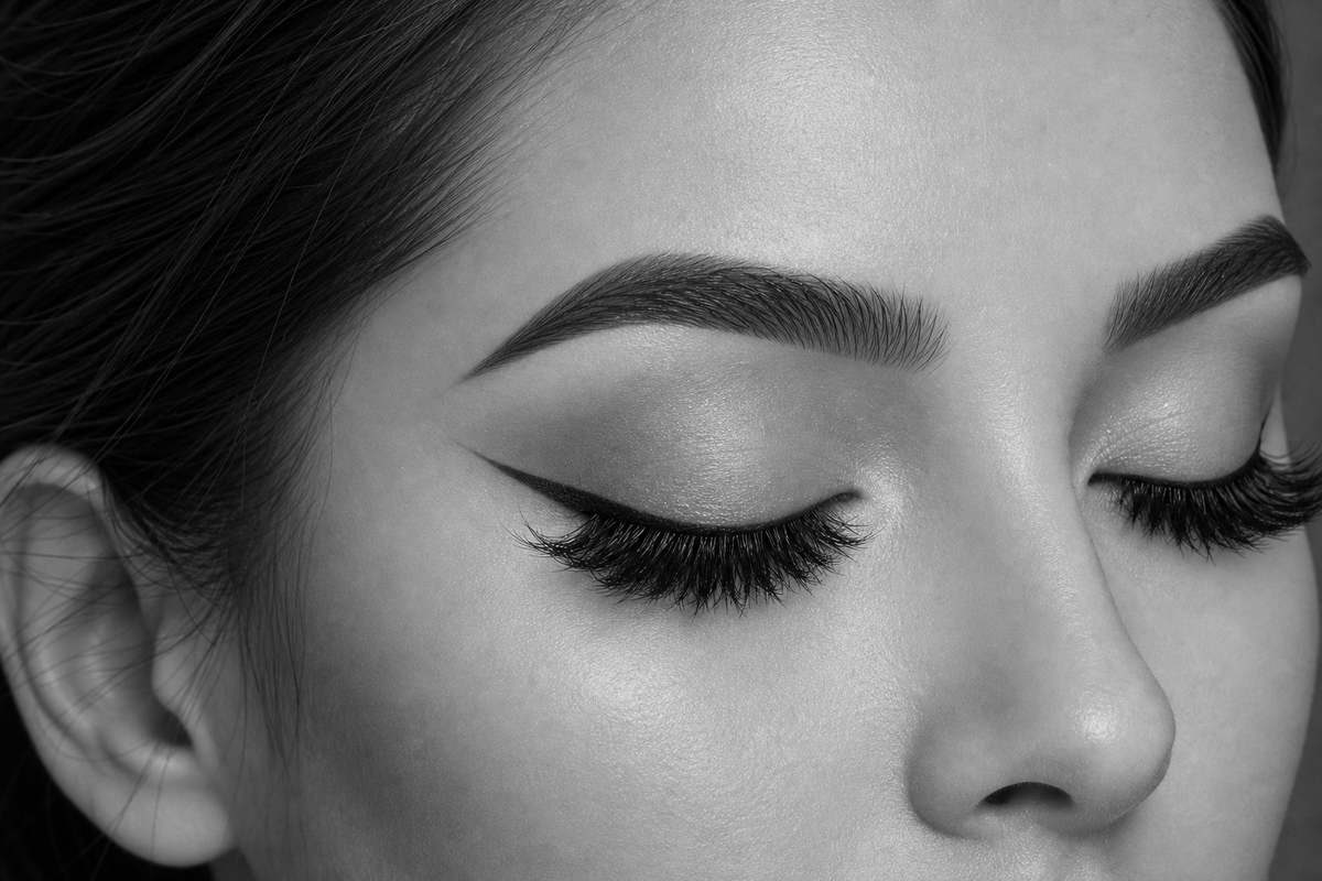 Purr Session strip lashes closed-eye try-on result by Flutter Fu