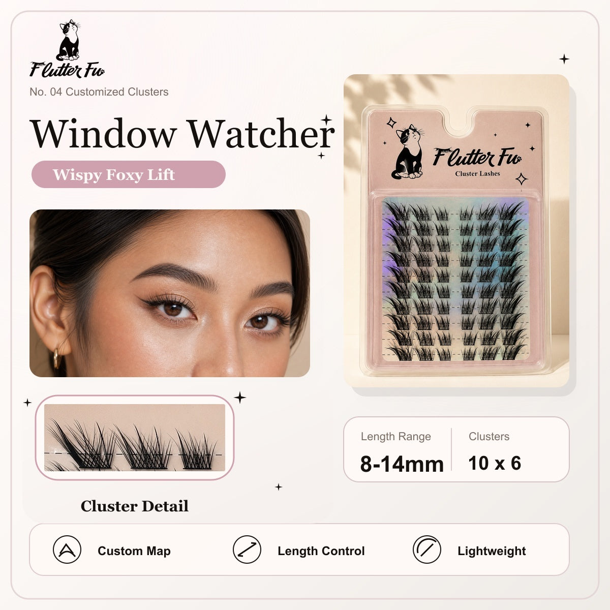 Window Watcher Customized Clusters customized cluster lashes product details and length information by Flutter Fu