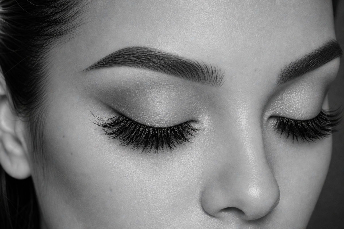 Catwalk strip lashes closed-eye try-on result by Flutter Fu