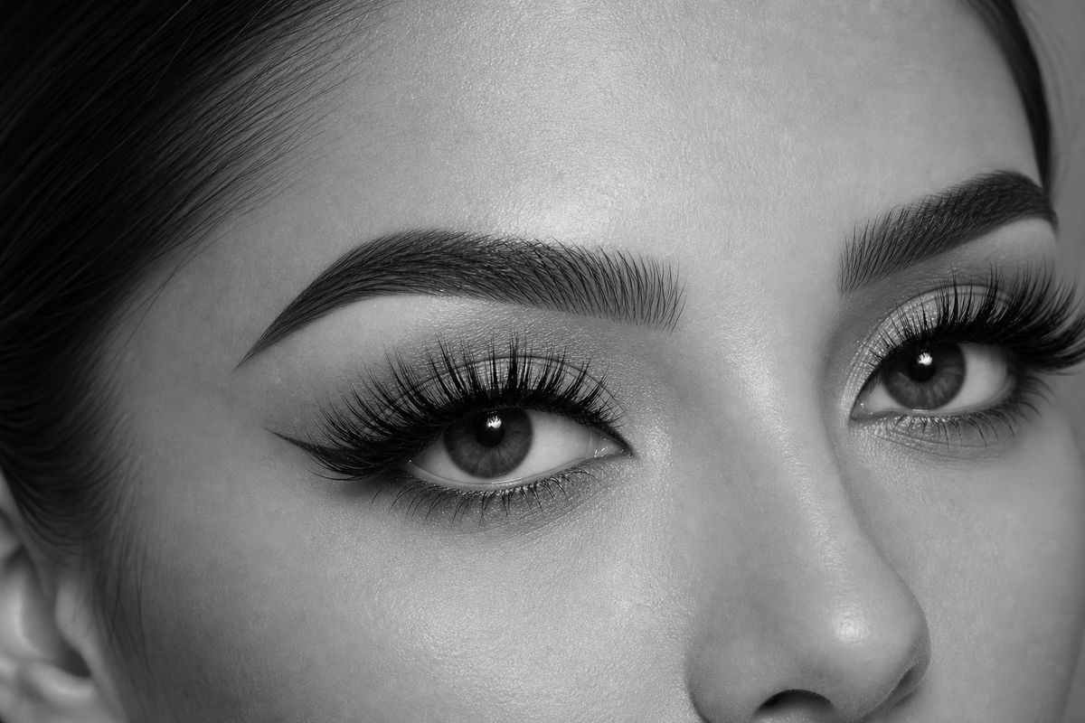 Catwalk strip lashes open-eye try-on result by Flutter Fu