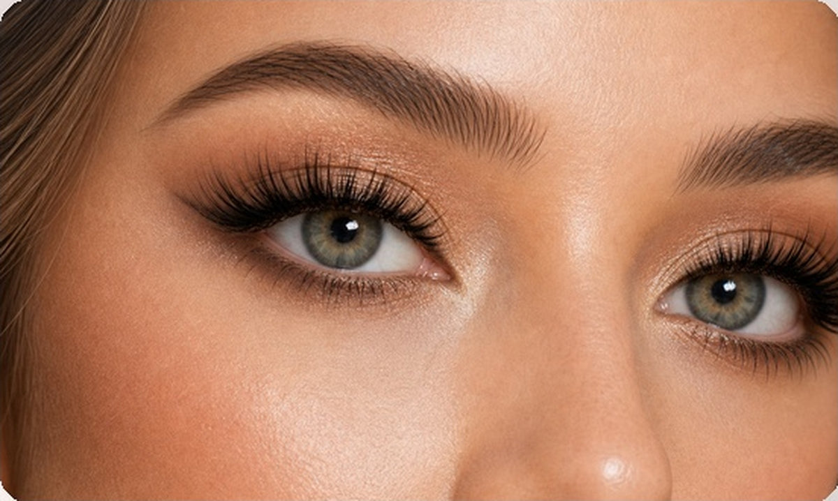 Golden Hour Adhesive-free Clusters adhesive-free cluster lashes model try-on result by Flutter Fu