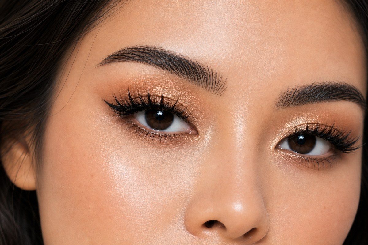 Golden Hour Customized Clusters customized cluster lashes model try-on result by Flutter Fu