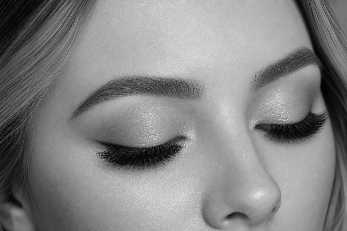 Velvet Nap strip lashes closed-eye try-on result by Flutter Fu