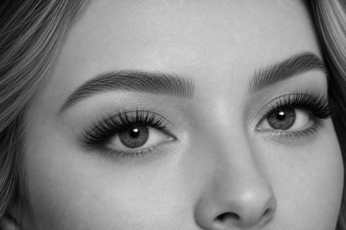 Velvet Nap strip lashes open-eye try-on result by Flutter Fu