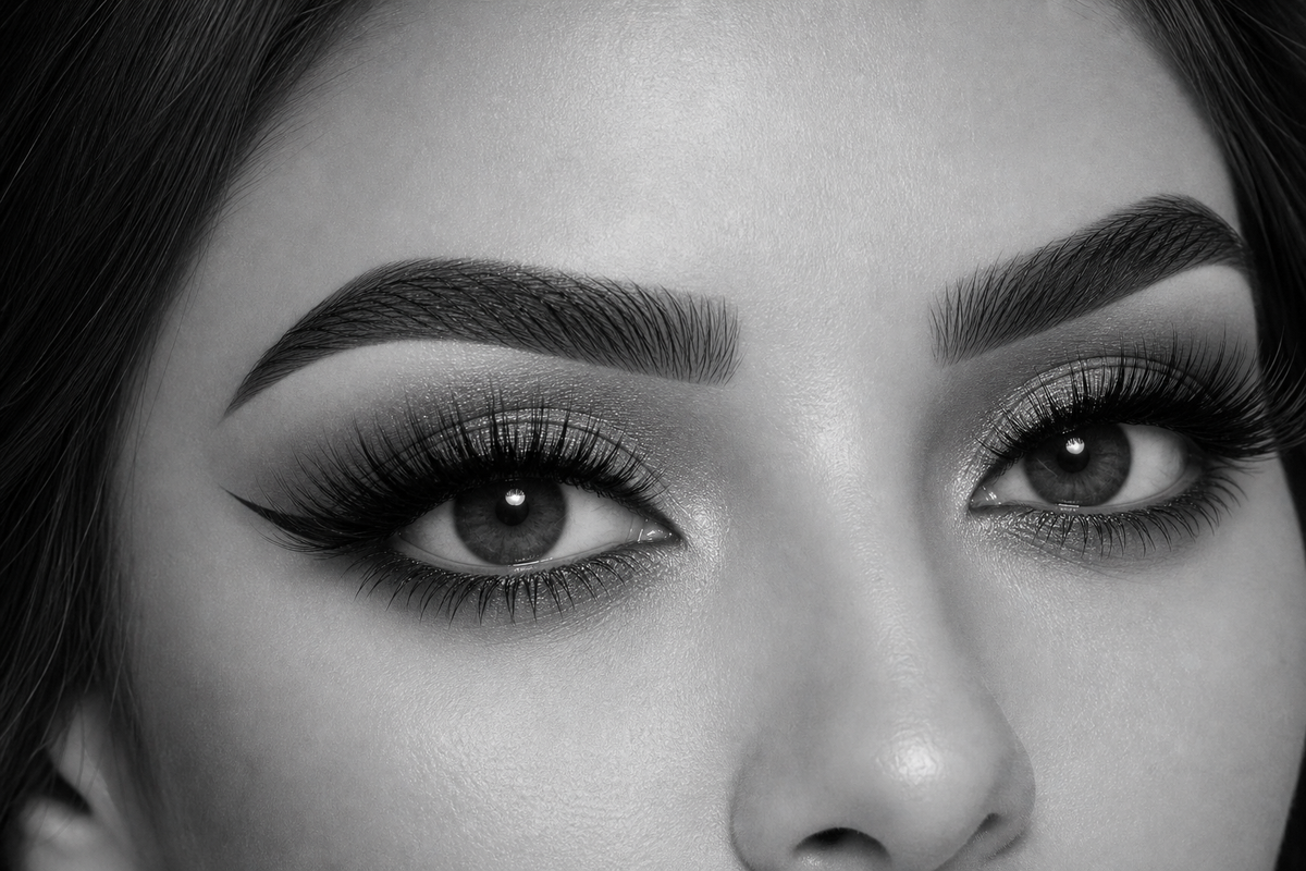 Drama Queen strip lashes open-eye try-on result by Flutter Fu