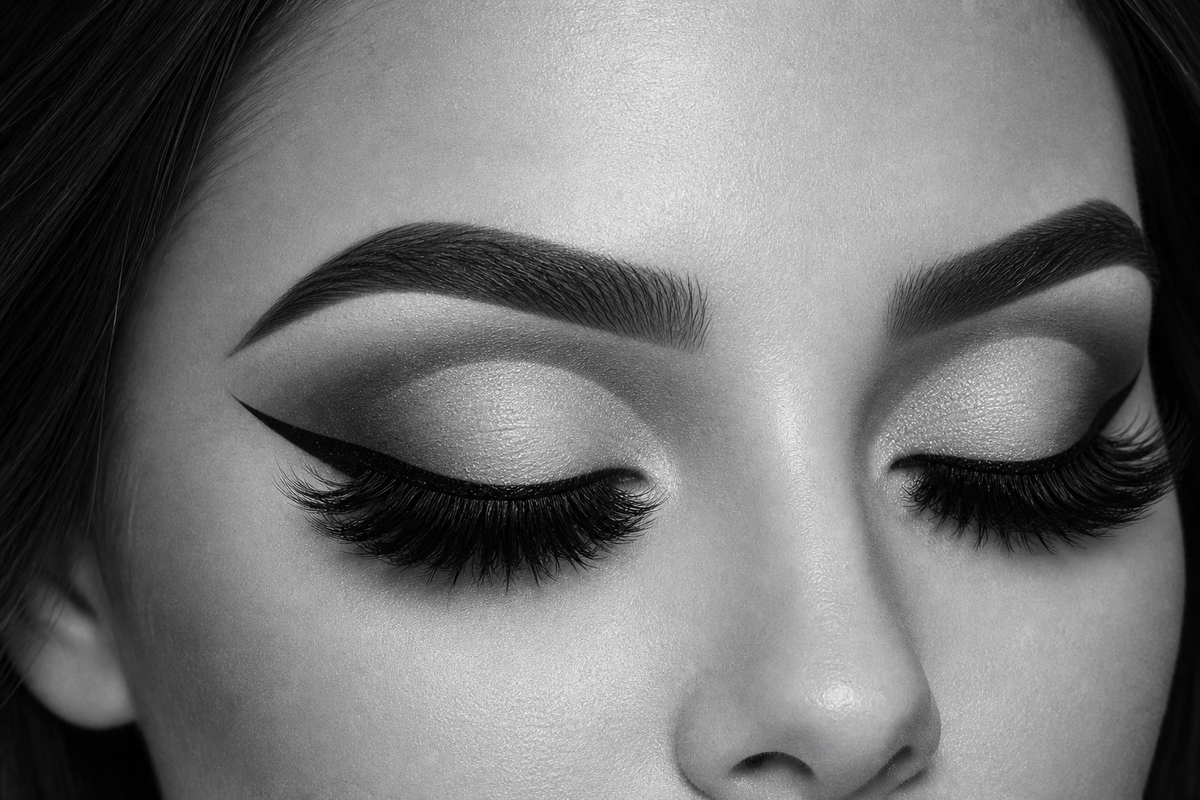 Chaos Mode strip lashes closed-eye try-on result by Flutter Fu