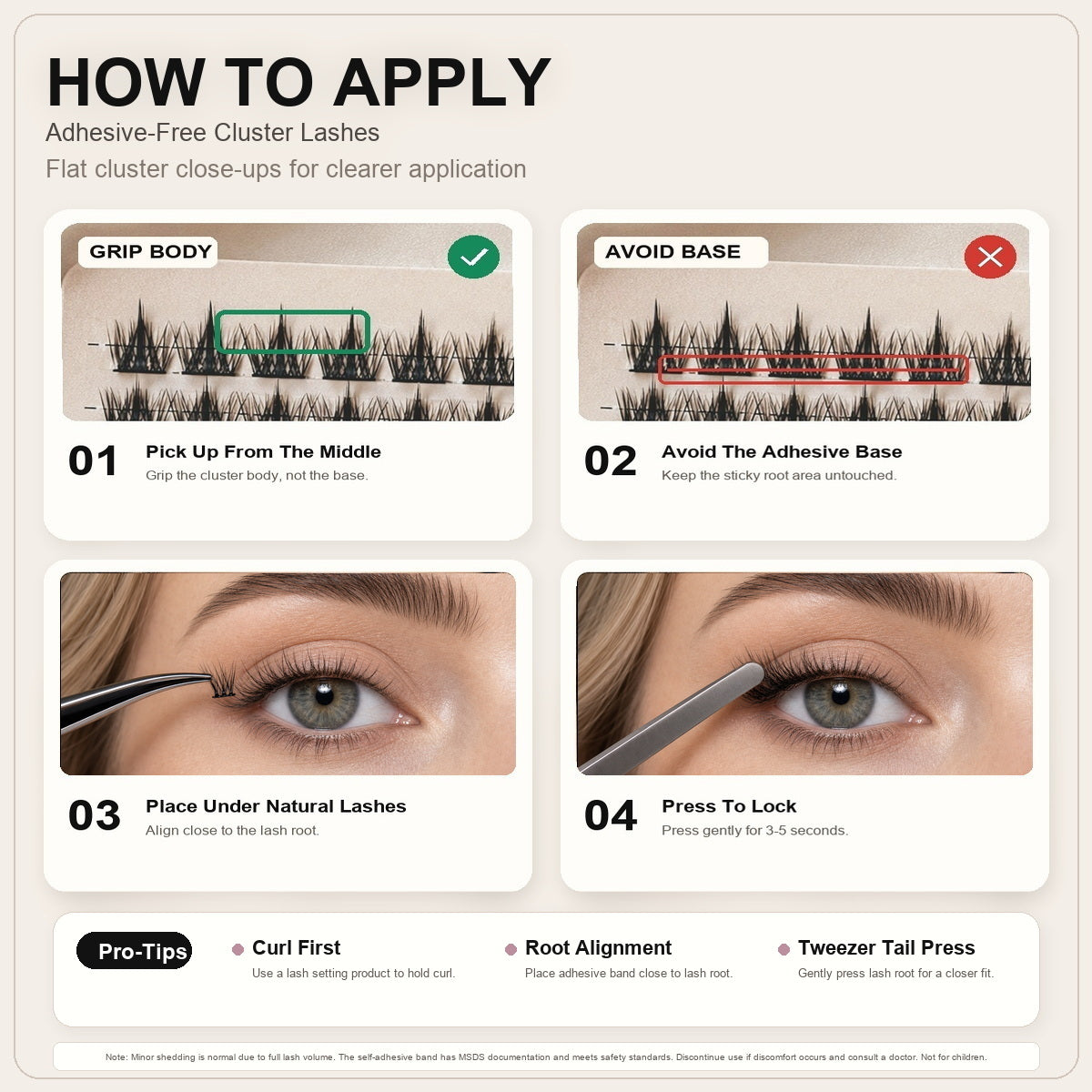 How to apply Flutter Fu adhesive-free cluster lashes