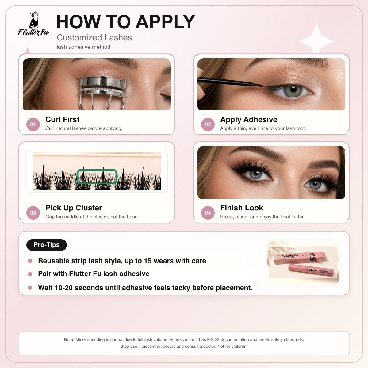 How to apply Flutter Fu customized cluster lashes with Bond & Seal