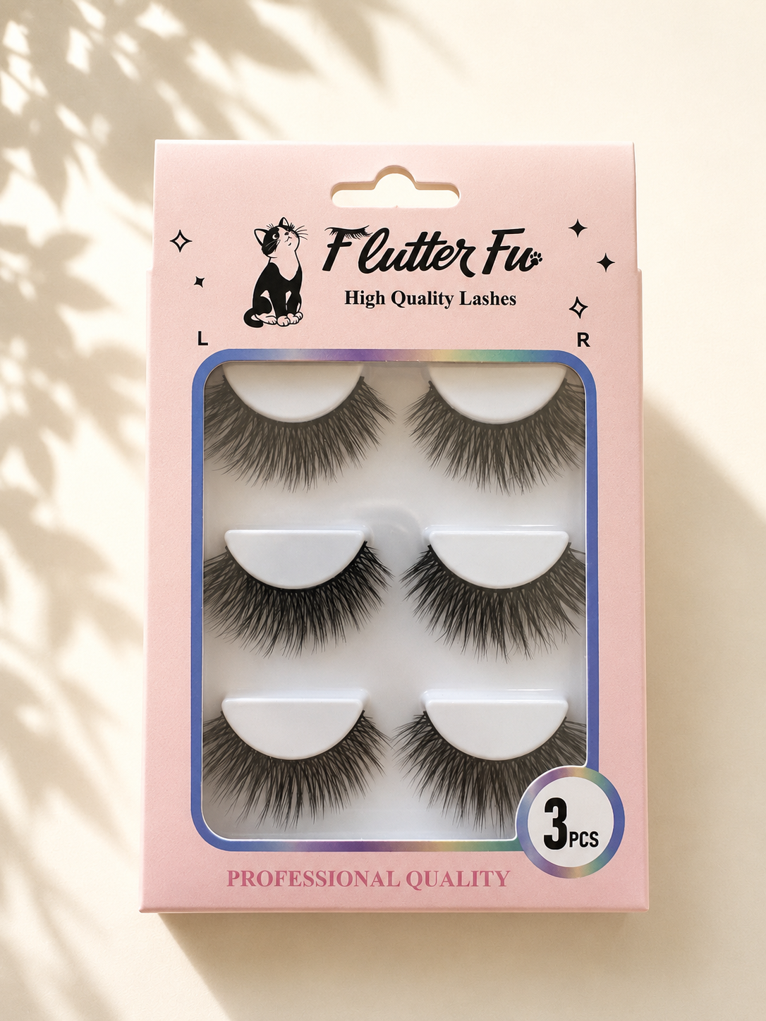Drama Queen strip lashes product packaging by Flutter Fu