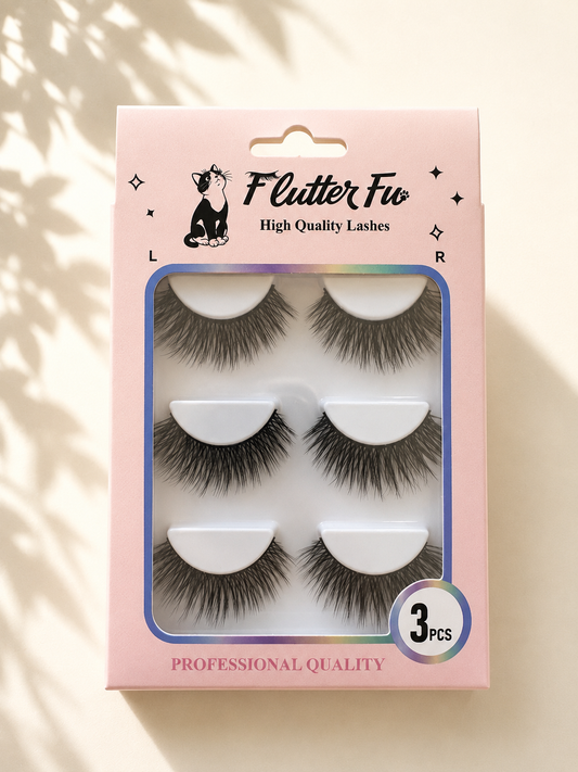 Drama Queen strip lashes product packaging by Flutter Fu