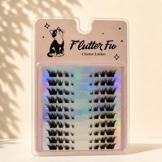 Golden Hour Customized Clusters customized cluster lashes product packaging by Flutter Fu