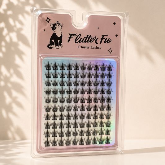 Lazy Purr Customized Clusters customized cluster lashes product packaging by Flutter Fu