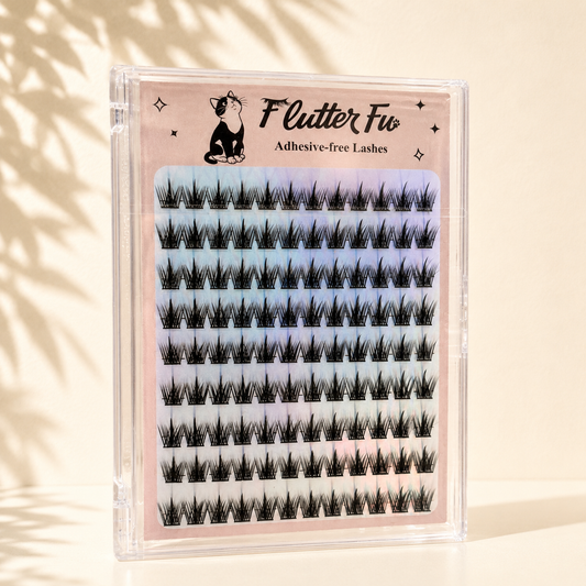 Main Character Adhesive-free Clusters adhesive-free cluster lashes product packaging by Flutter Fu
