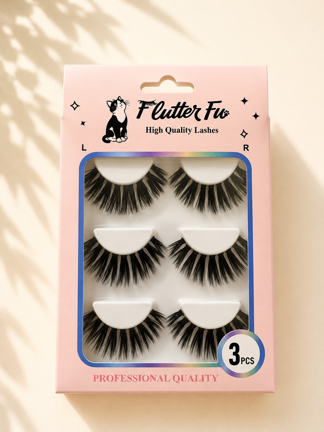 Midnight Mischief strip lashes product packaging by Flutter Fu
