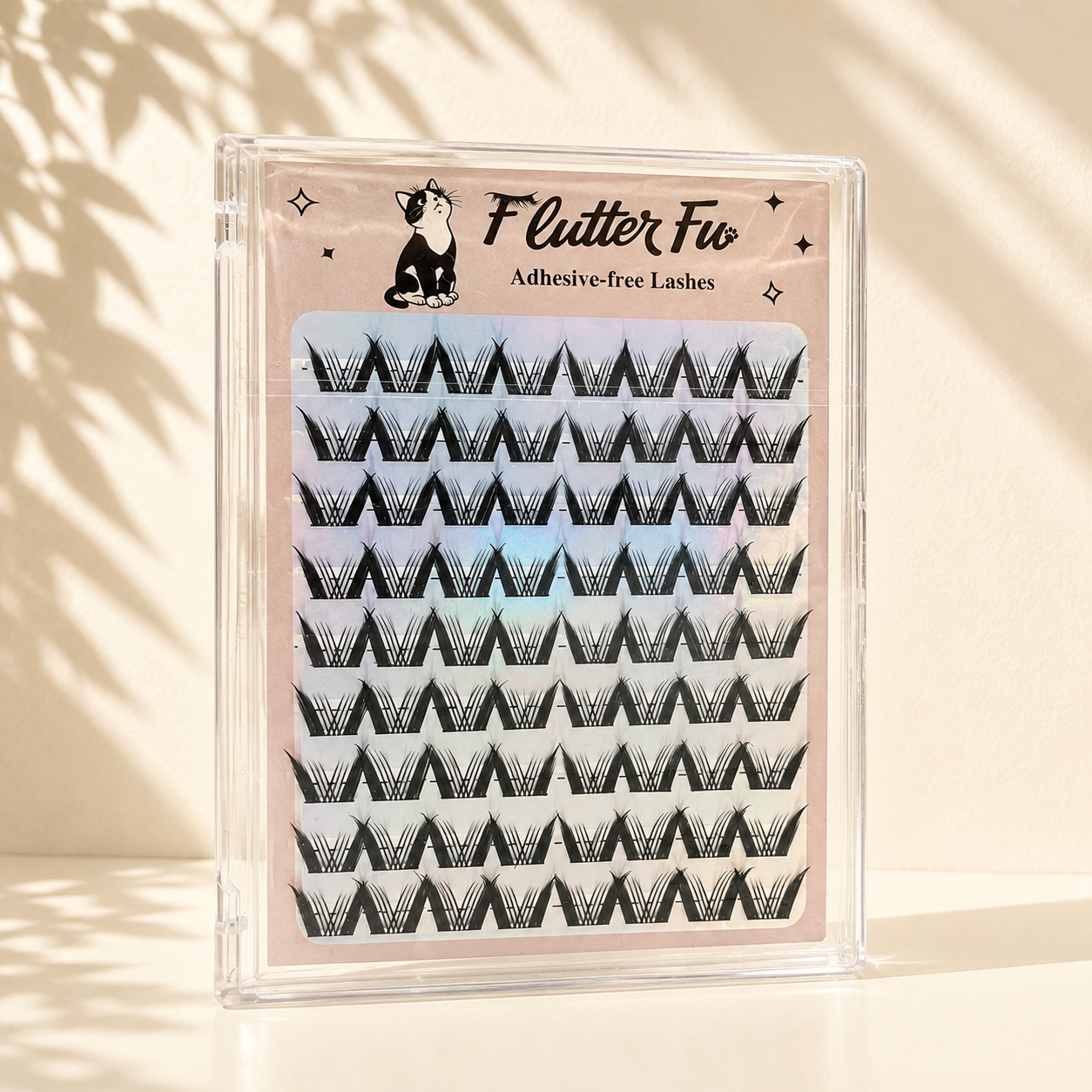 Midnight Zoomies Adhesive-free Clusters adhesive-free cluster lashes product packaging by Flutter Fu