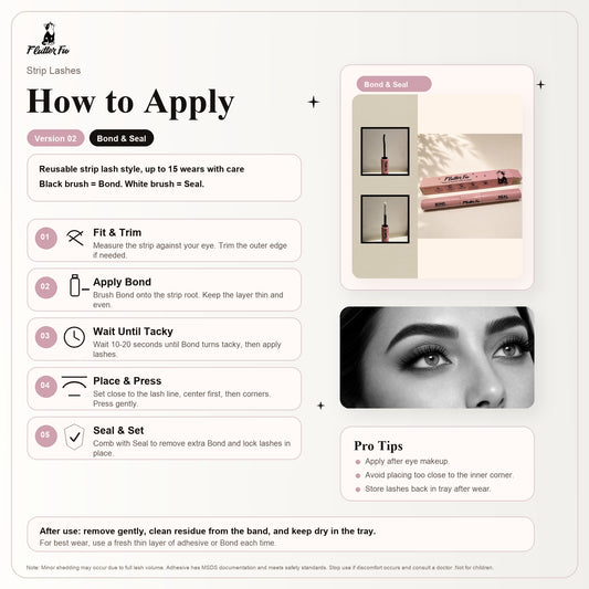 How to apply Flutter Fu strip lashes with Bond & Seal
