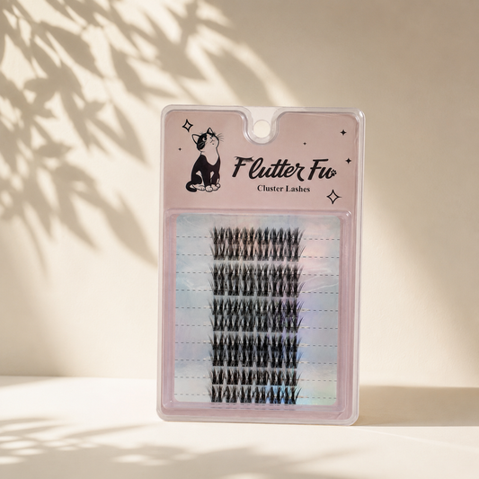 Velvet Paws Customized Clusters customized cluster lashes product packaging by Flutter Fu